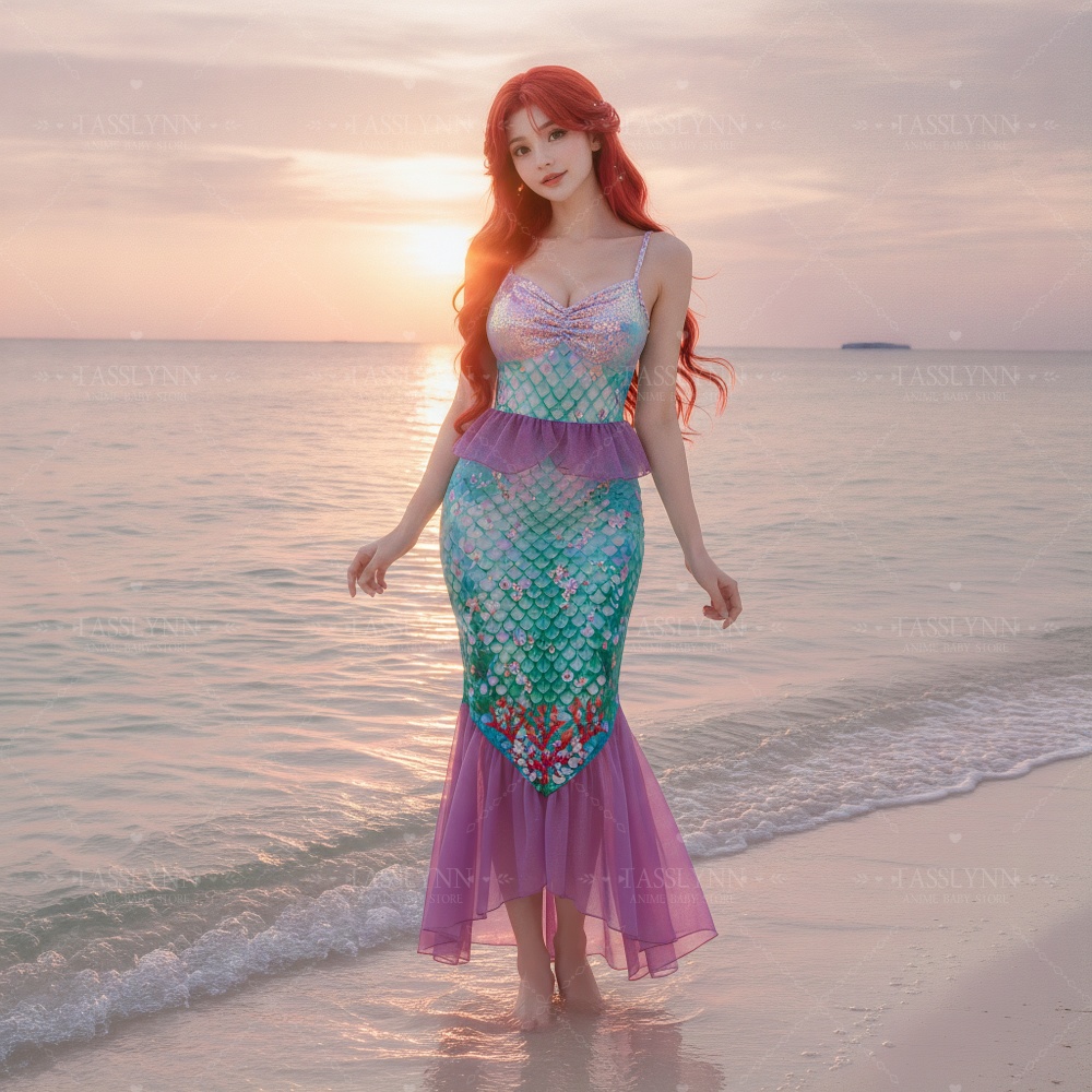 Photography Outfit - Robe longue de cosplay Ariel la