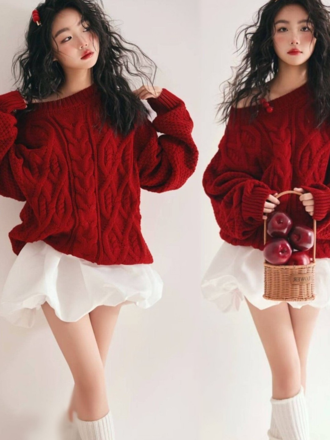 Photography Studio - Pull rouge pour femme : photographie