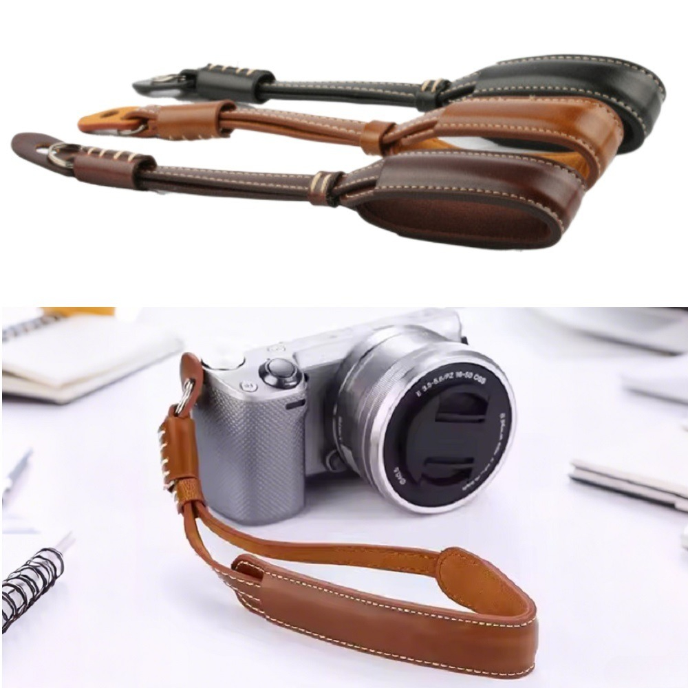 Camera Strap Leather - Dragonne de poignet d'appareil photo à