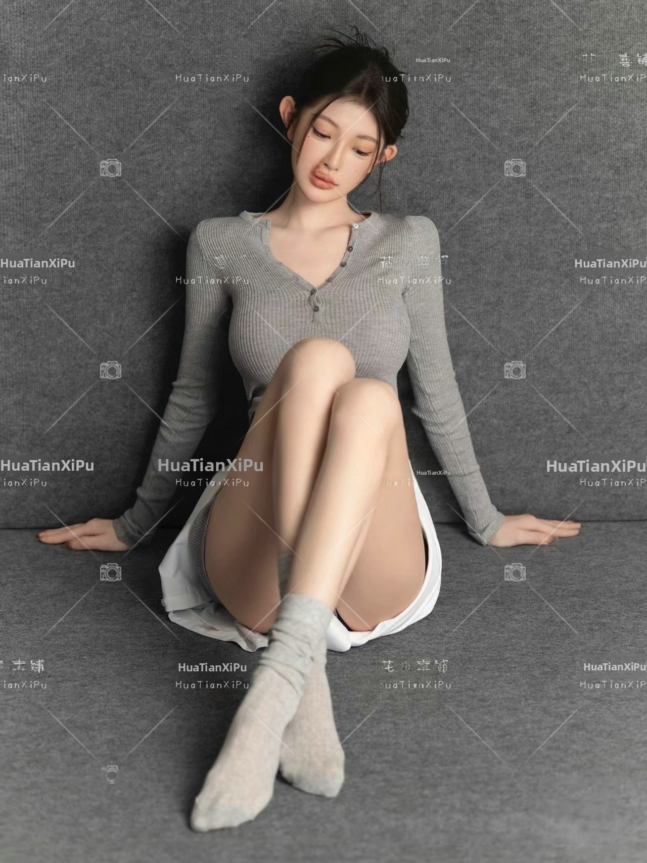 Pull gris tout-en-un style cor - Photography Studio avis et prix
