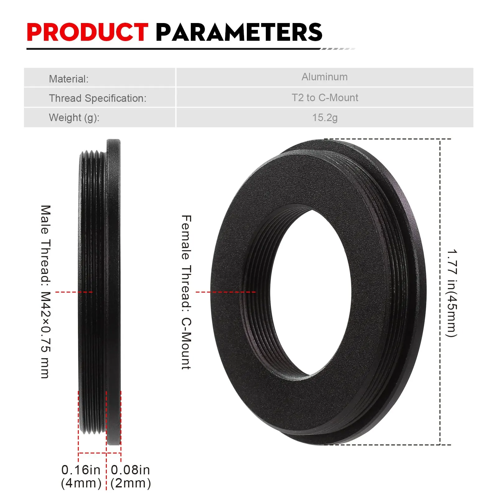 Datyson M42x0.75 Anneau adapta - Lens Adapter Ring avis et prix